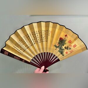 Chinese Calligraphy Folding Fan Tang Yin Ming Dynasty